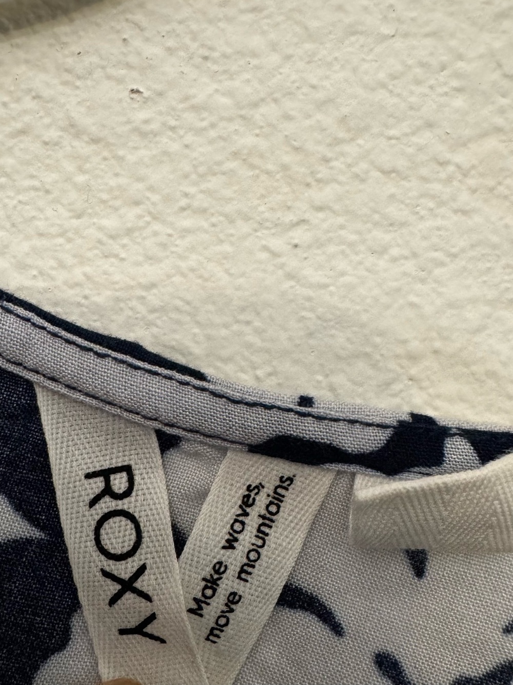 Roxy Navy and White Floral Neckline Detail Dress - Picture 2 of 7
